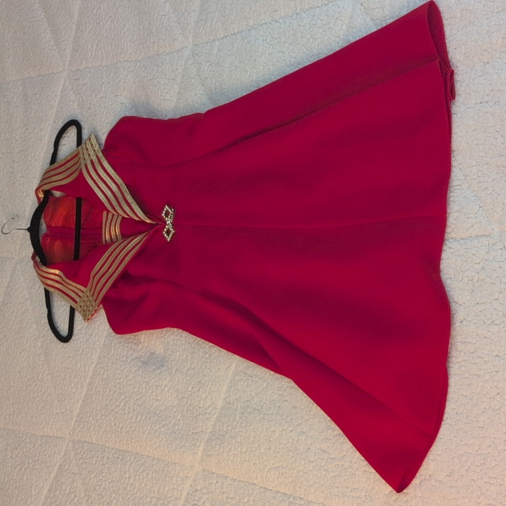 Dollar USA | Vintage Elegant Red and Gold Women's Dress Nautical Sailor Style - Picture 8 of 14